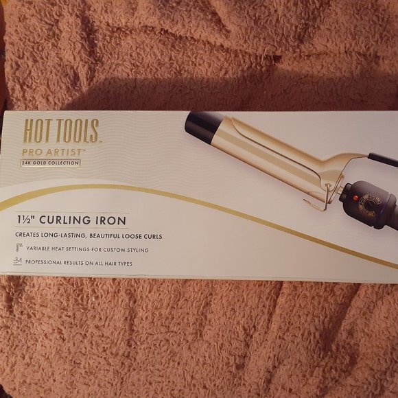 New Listing!! Brand New Hot Tools 24KT. Gold Collection 1 1/2" Curling Iron - Picture 2 of 3